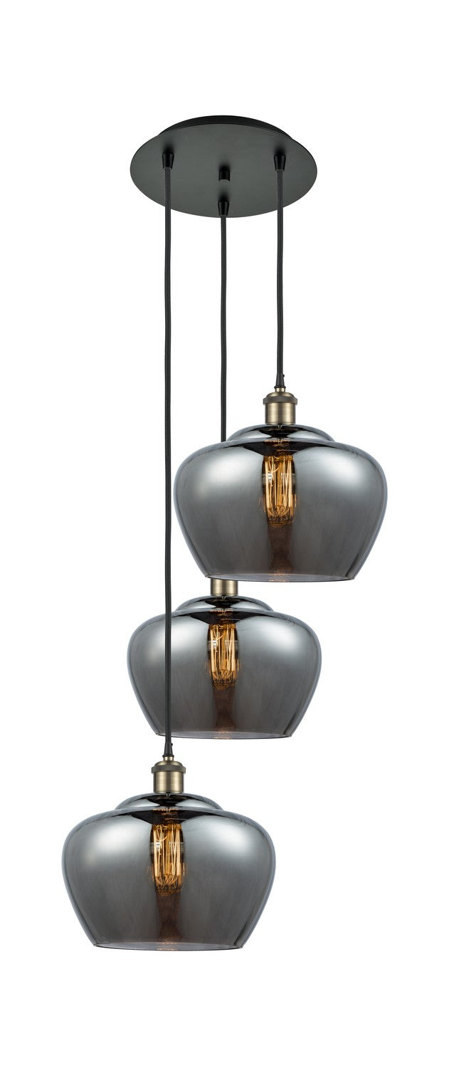Innovations - 113B-3P-BAB-G93-L - Three Light Pendant - Ballston - Black Antique Brass