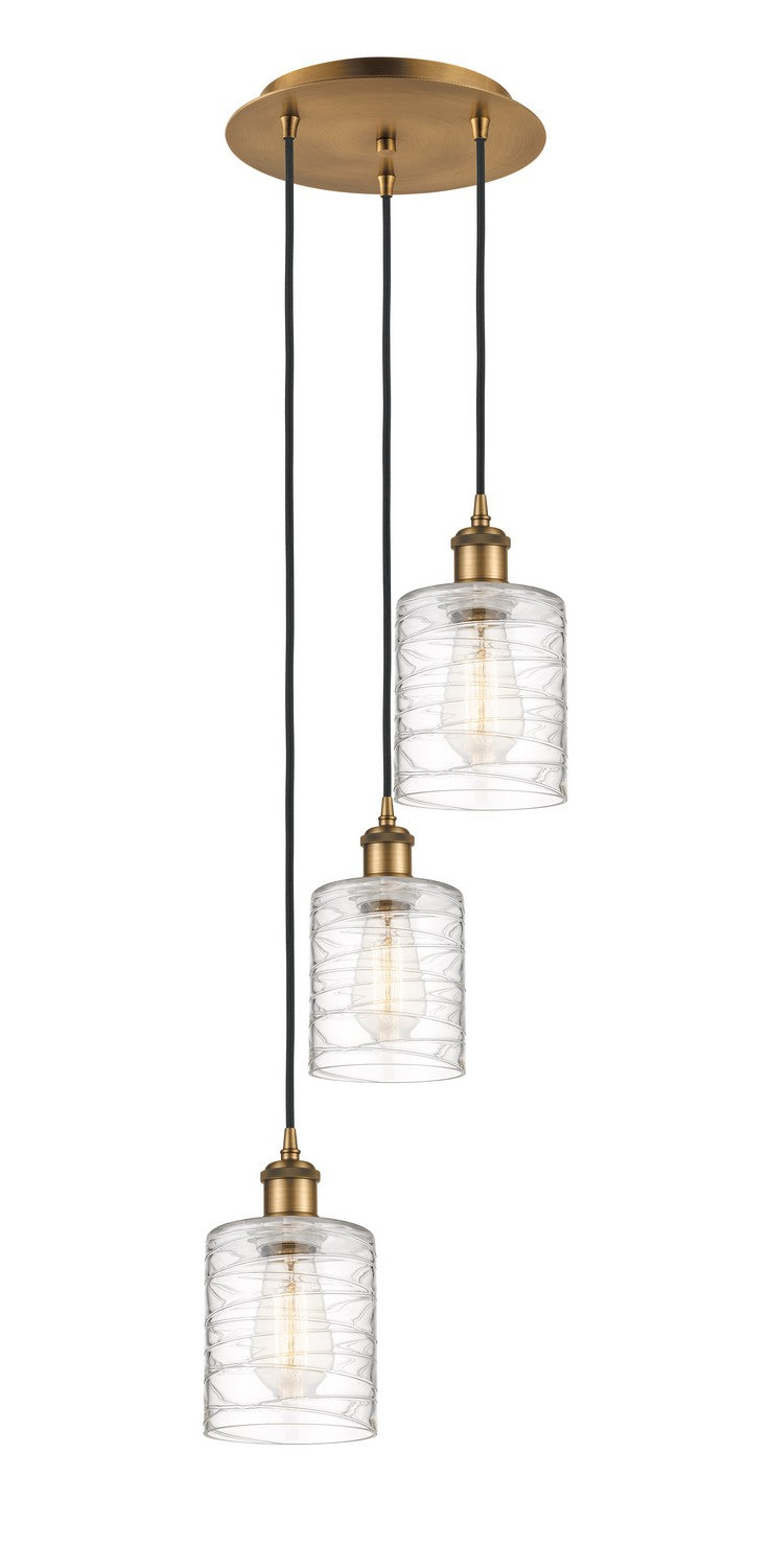 Innovations - 113B-3P-BB-G1113 - Three Light Pendant - Ballston - Brushed Brass