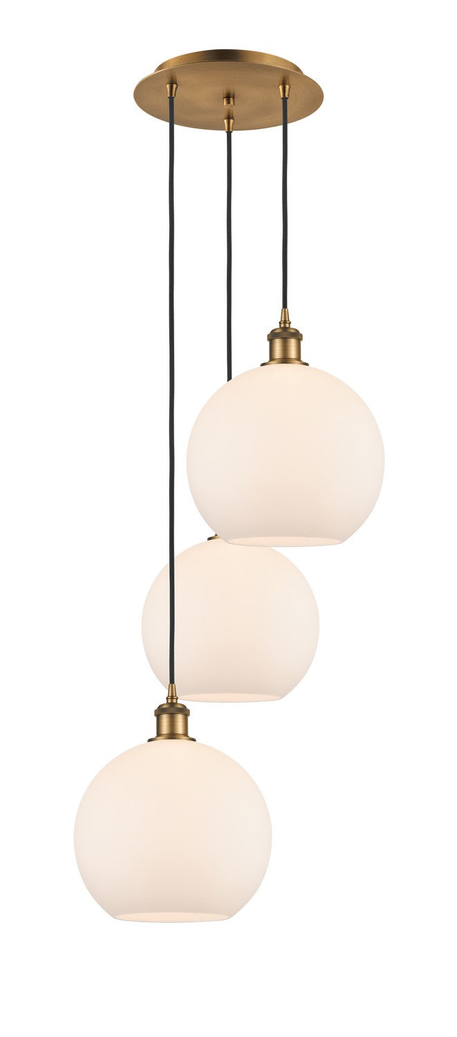 Innovations - 113B-3P-BB-G121-10 - Three Light Pendant - Ballston - Brushed Brass