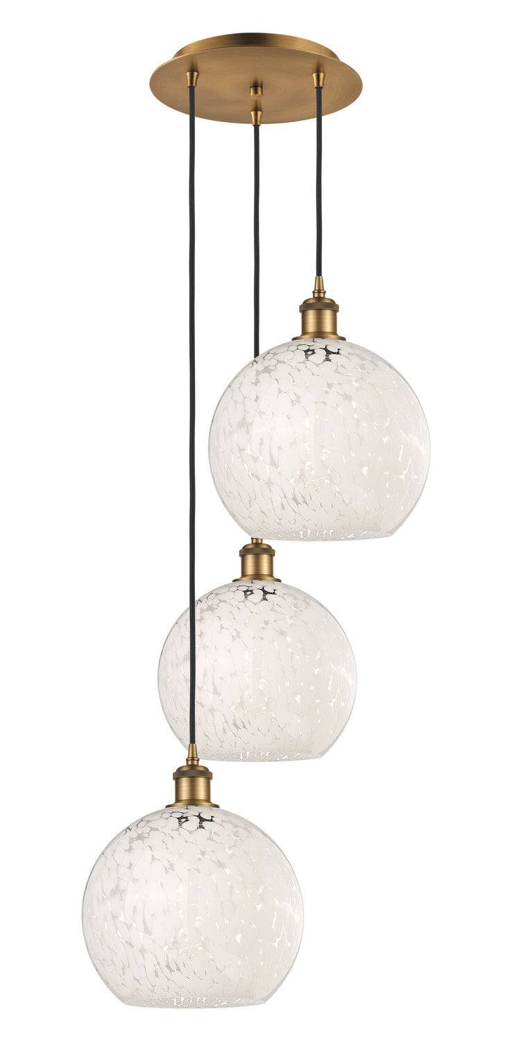 Innovations - 113B-3P-BB-G1216-10WM - Three Light Pendant - Ballston - Brushed Brass