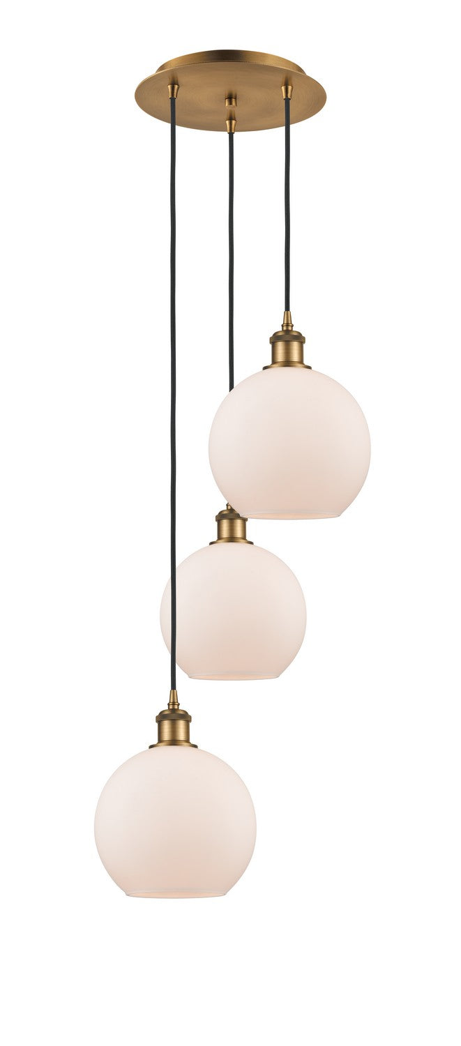 Innovations - 113B-3P-BB-G121-8 - Three Light Pendant - Ballston - Brushed Brass