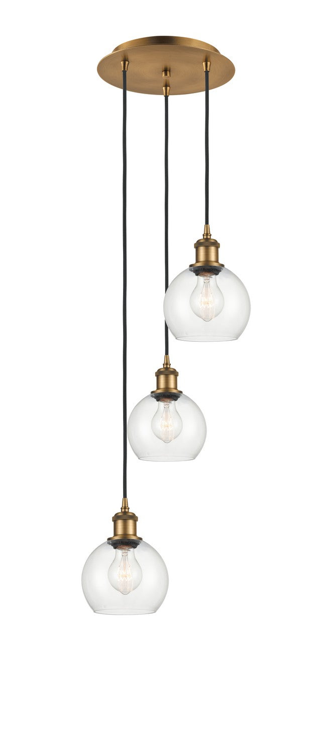 Innovations - 113B-3P-BB-G122-6 - Three Light Pendant - Ballston - Brushed Brass