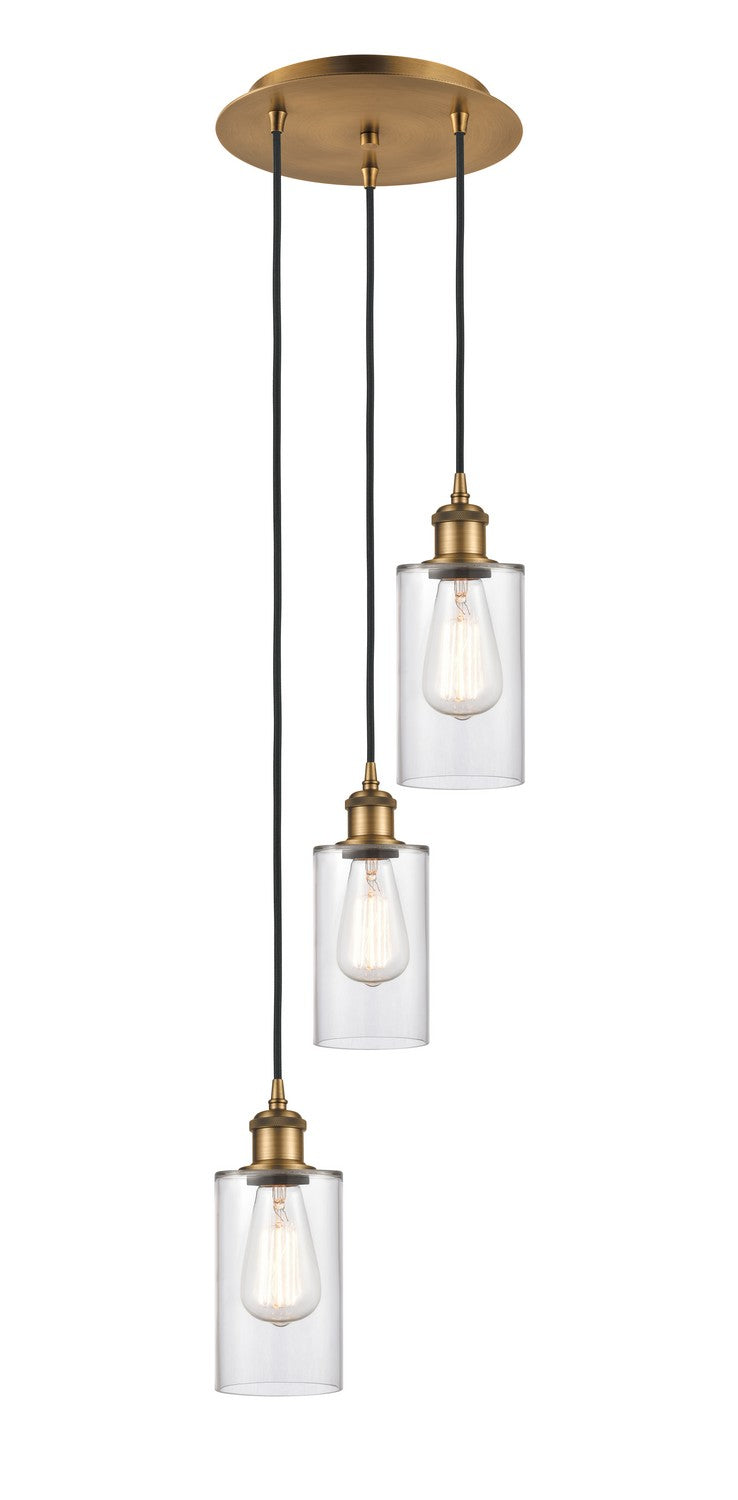 Innovations - 113B-3P-BB-G802 - Three Light Pendant - Ballston - Brushed Brass