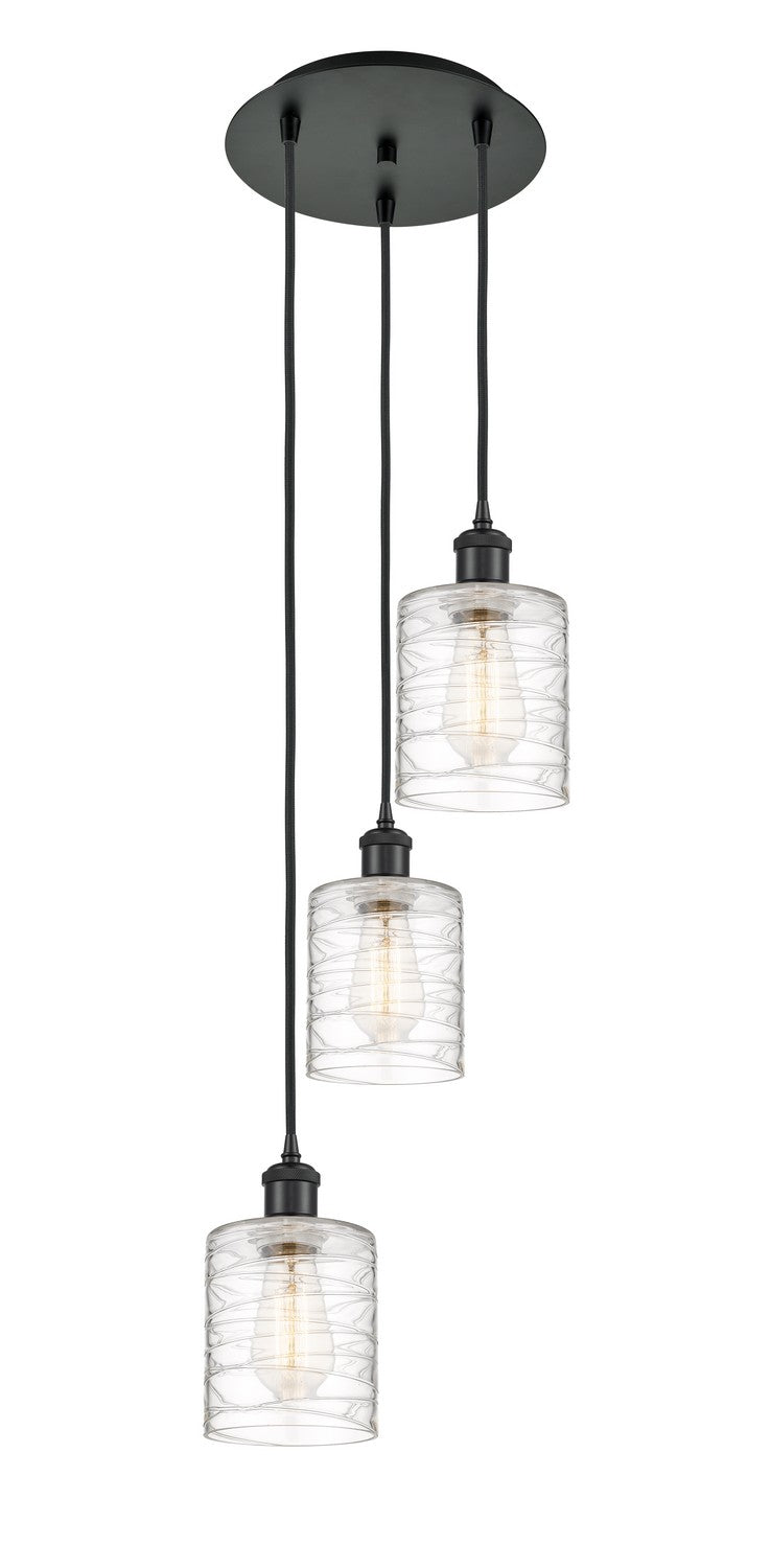 Innovations - 113B-3P-BK-G1113 - Three Light Pendant - Ballston - Matte Black