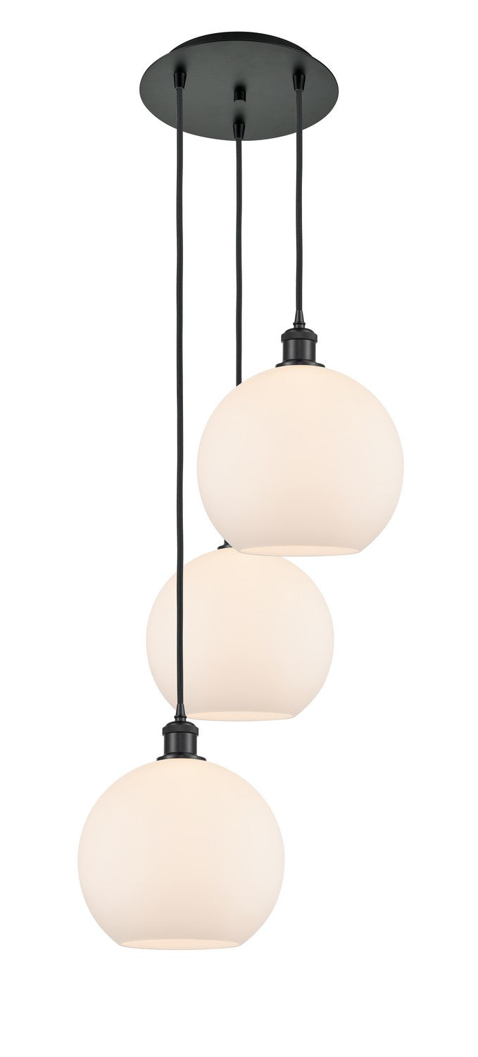 Innovations - 113B-3P-BK-G121-10 - Three Light Pendant - Ballston - Matte Black