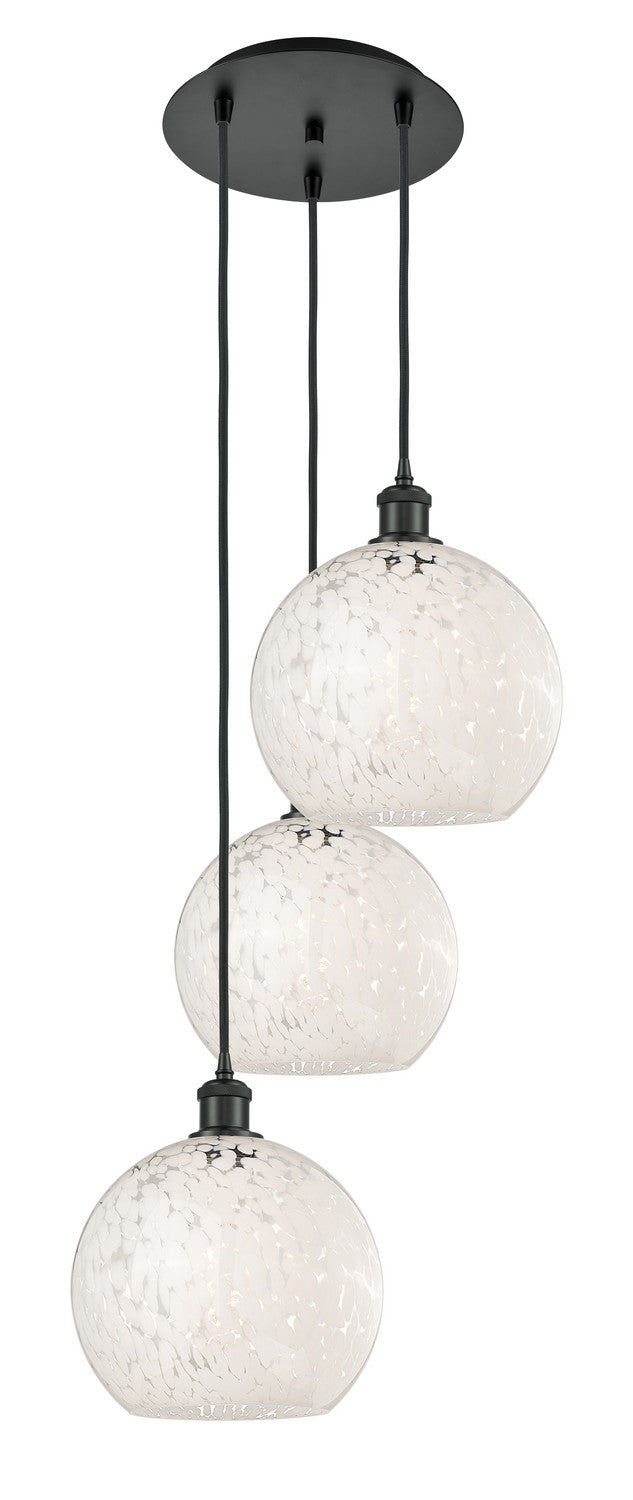 Innovations - 113B-3P-BK-G1216-10WM - Three Light Pendant - Ballston - Matte Black