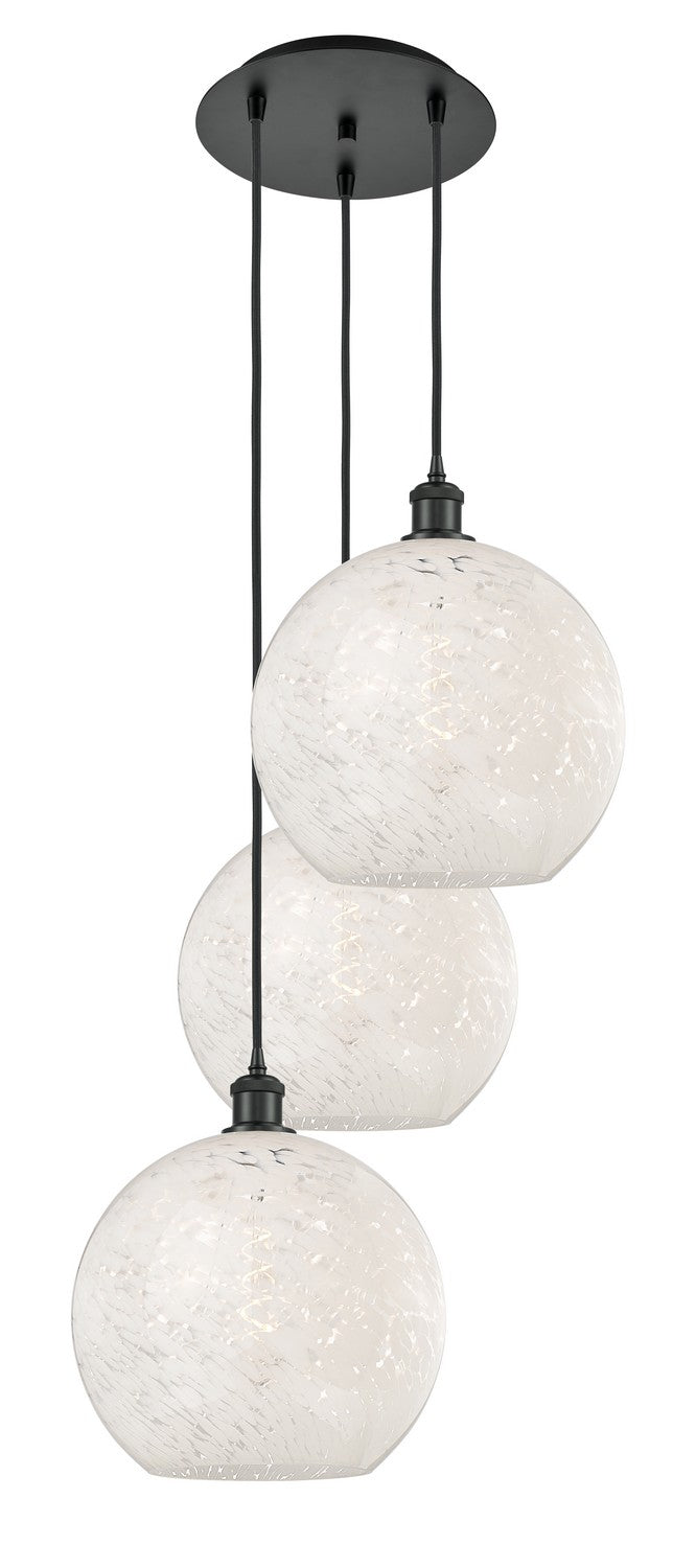 Innovations - 113B-3P-BK-G1216-12WM - Three Light Pendant - Ballston - Matte Black