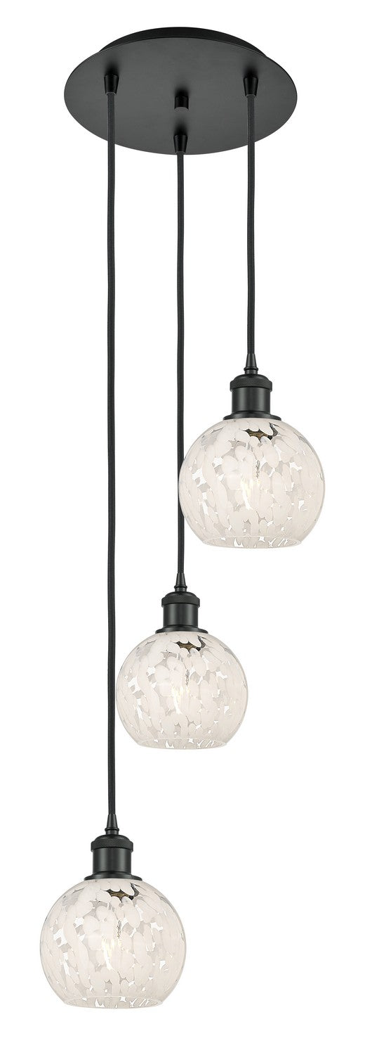 Innovations - 113B-3P-BK-G1216-6WM - Three Light Pendant - Ballston - Matte Black