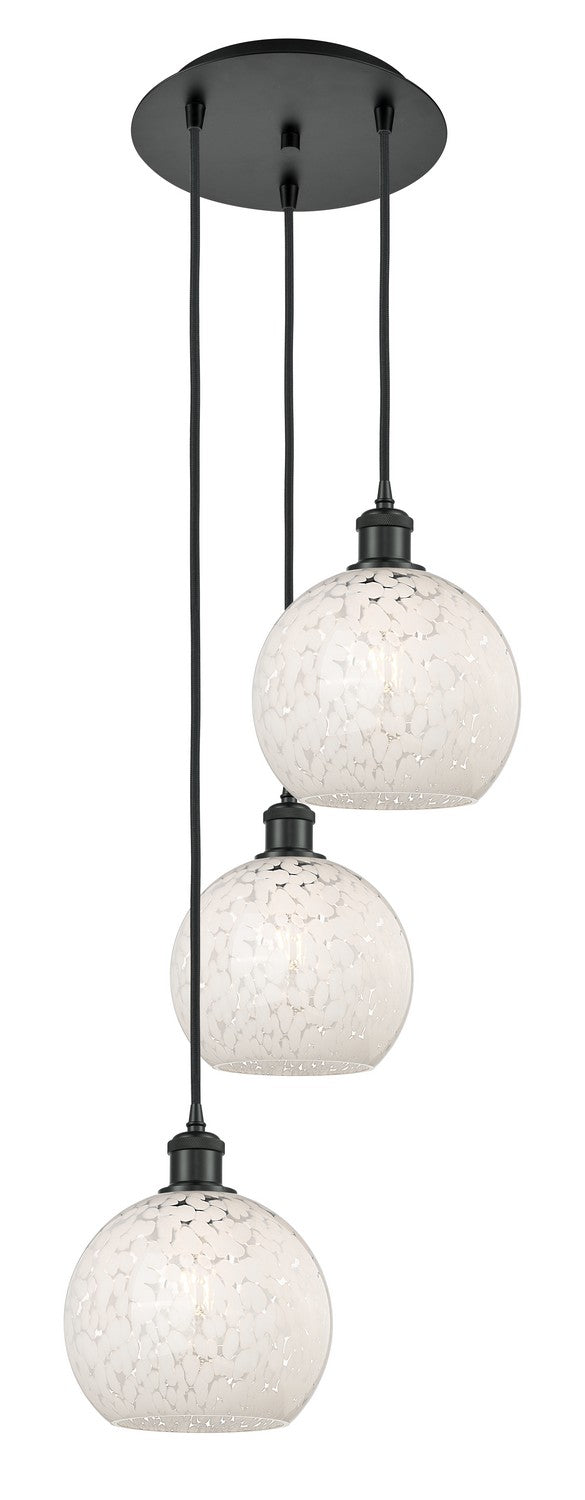 Innovations - 113B-3P-BK-G1216-8WM - Three Light Pendant - Ballston - Matte Black