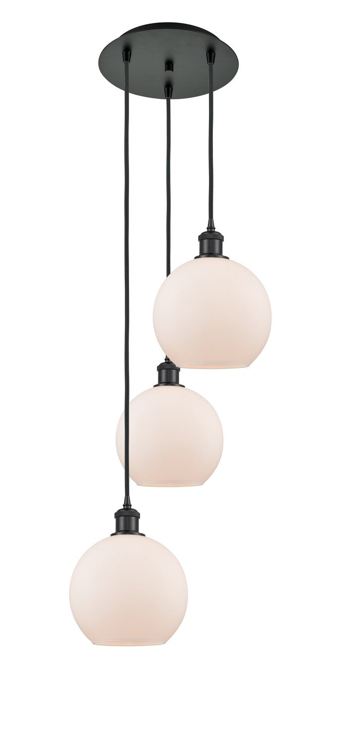 Innovations - 113B-3P-BK-G121-8 - Three Light Pendant - Ballston - Matte Black