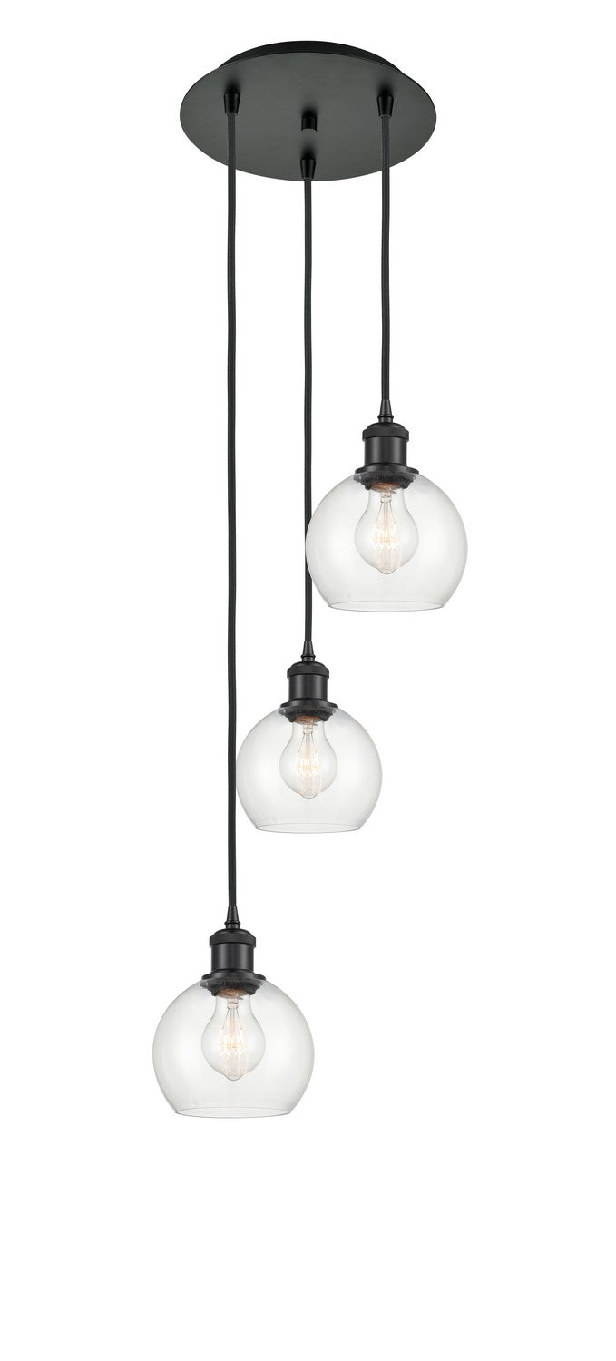 Innovations - 113B-3P-BK-G122-6 - Three Light Pendant - Ballston - Matte Black