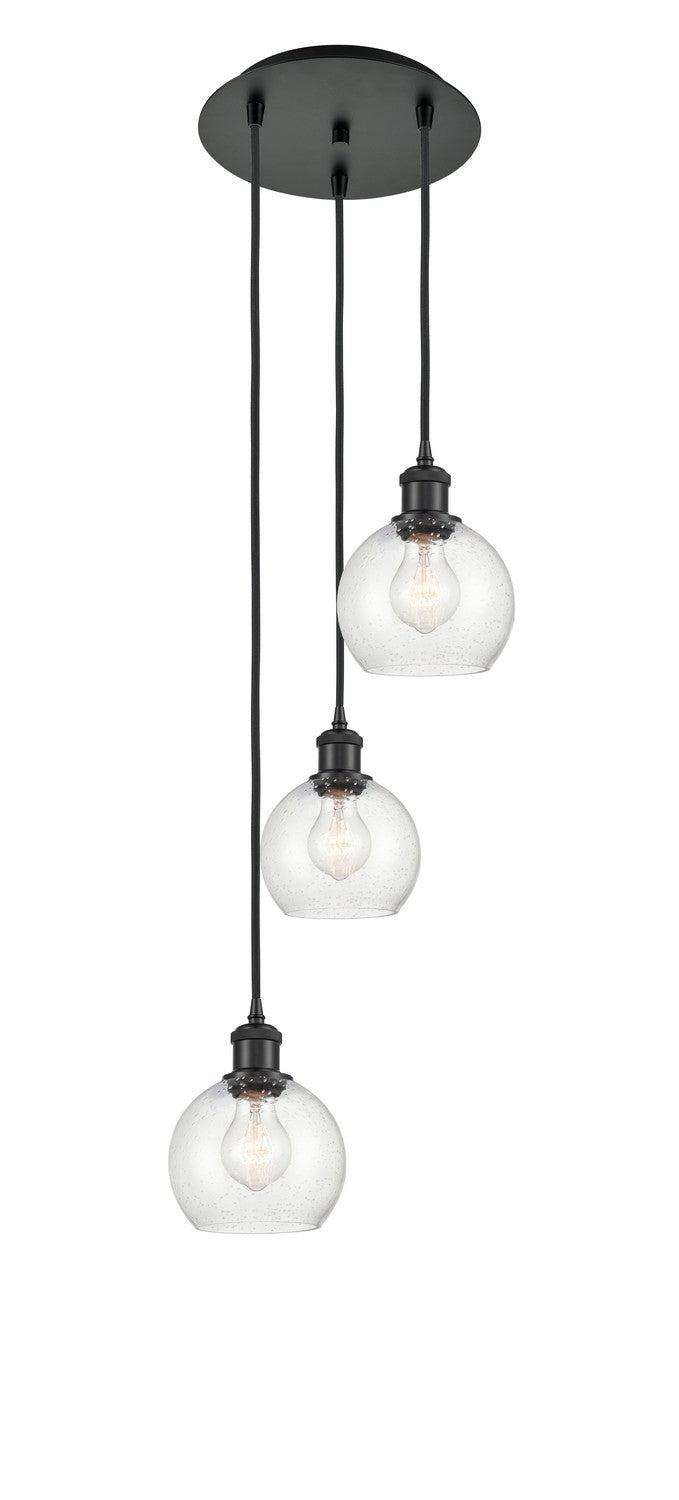 Innovations - 113B-3P-BK-G124-6 - Three Light Pendant - Ballston - Matte Black