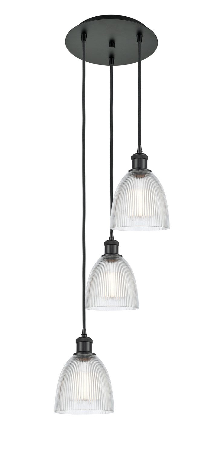 Innovations - 113B-3P-BK-G382 - Three Light Pendant - Ballston - Matte Black