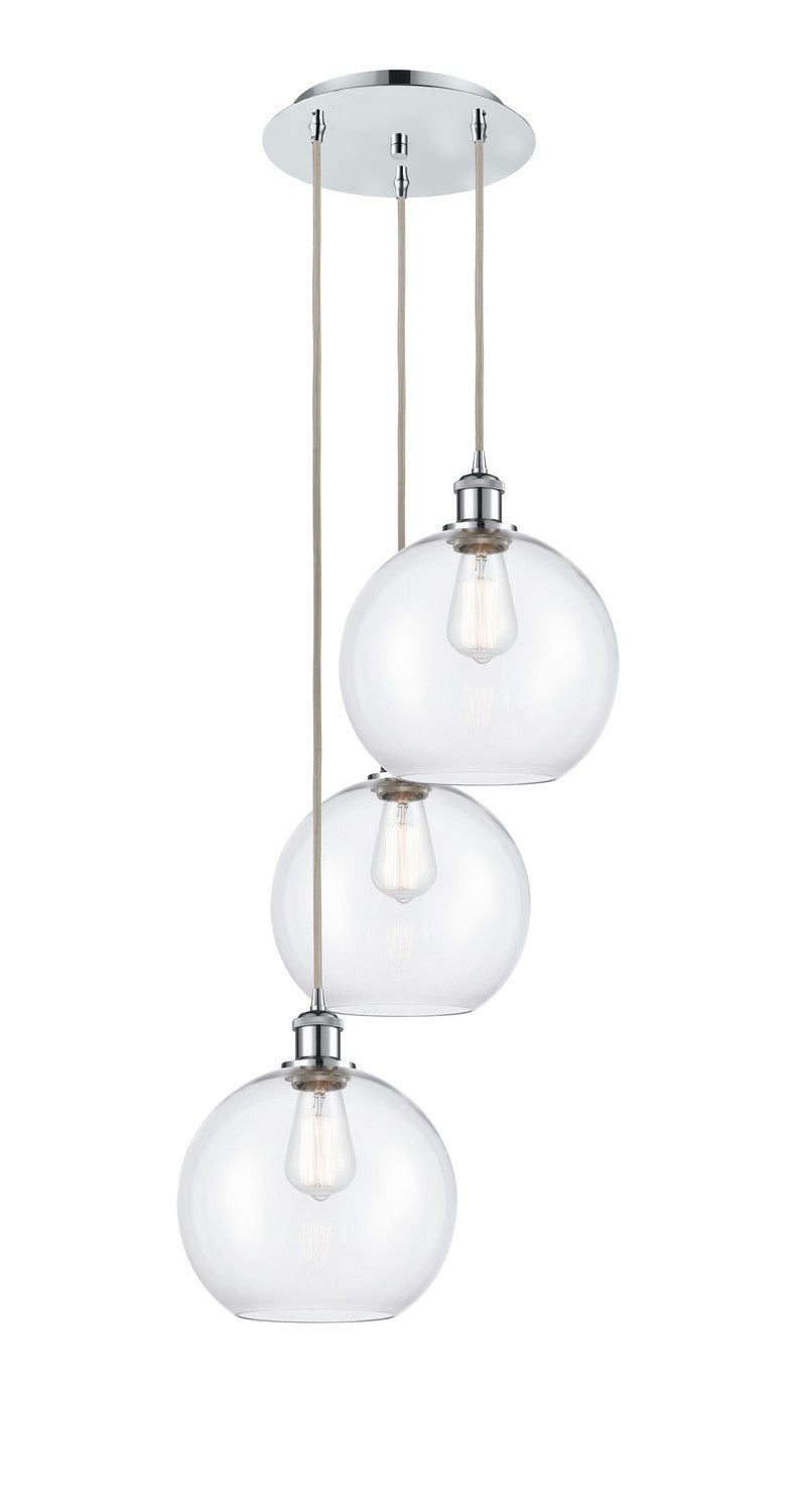 Innovations - 113B-3P-PC-G122-10 - Three Light Pendant - Ballston - Polished Chrome