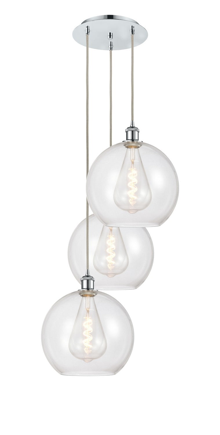 Innovations - 113B-3P-PC-G122-12 - Three Light Pendant - Ballston - Polished Chrome