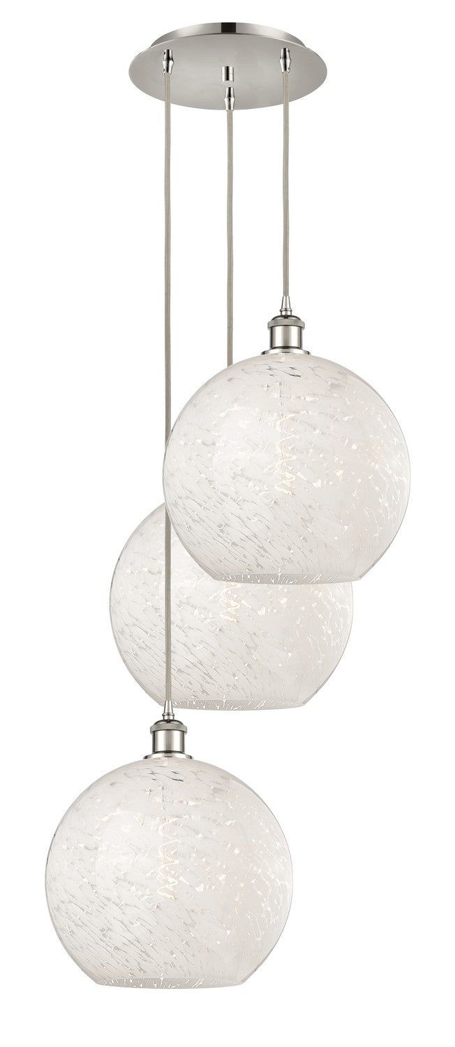 Innovations - 113B-3P-PN-G1216-12WM - Three Light Pendant - Ballston - Polished Nickel