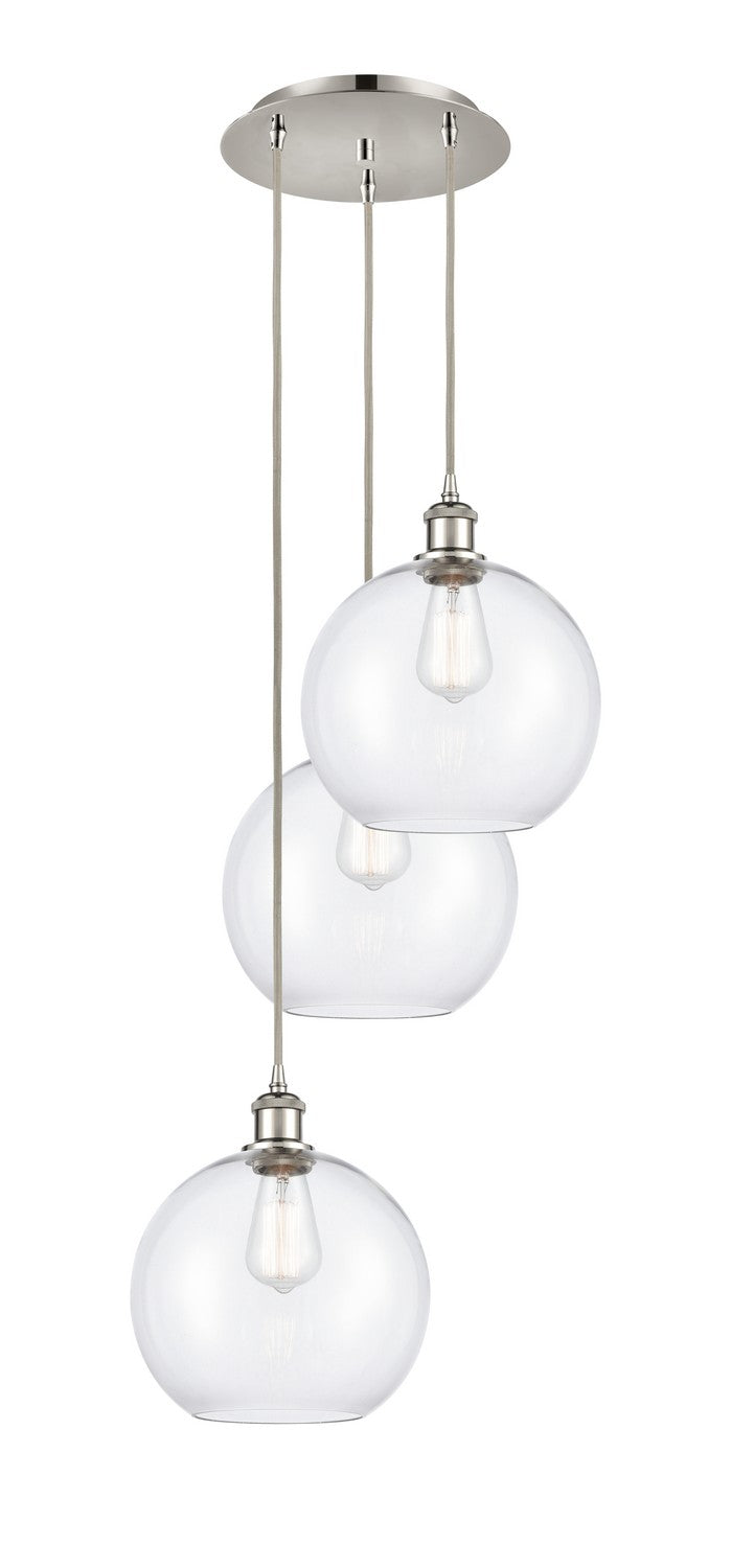 Innovations - 113B-3P-PN-G122-10 - Three Light Pendant - Ballston - Polished Nickel