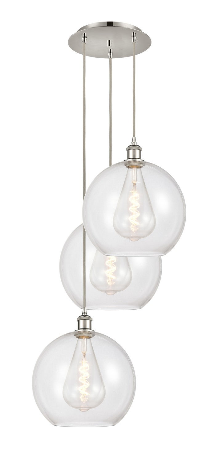 Innovations - 113B-3P-PN-G122-12 - Three Light Pendant - Ballston - Polished Nickel