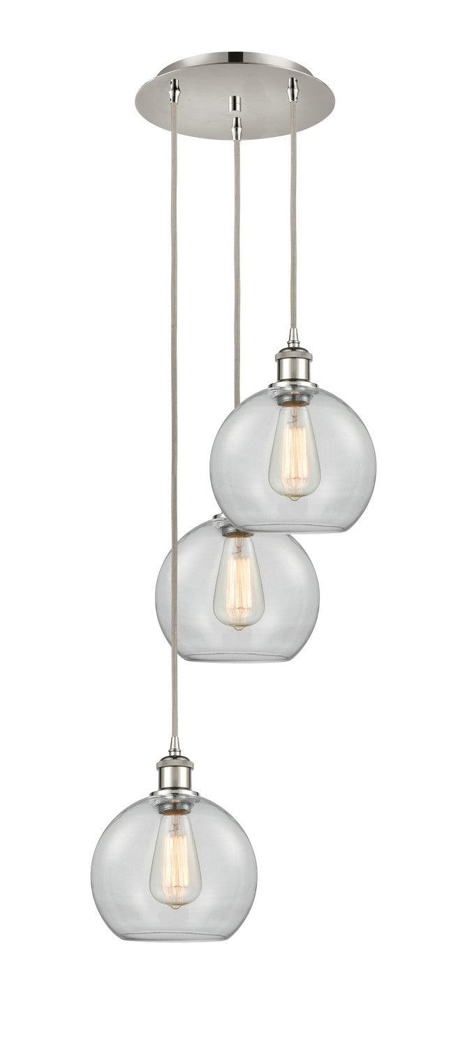 Innovations - 113B-3P-PN-G122-8 - Three Light Pendant - Ballston - Polished Nickel