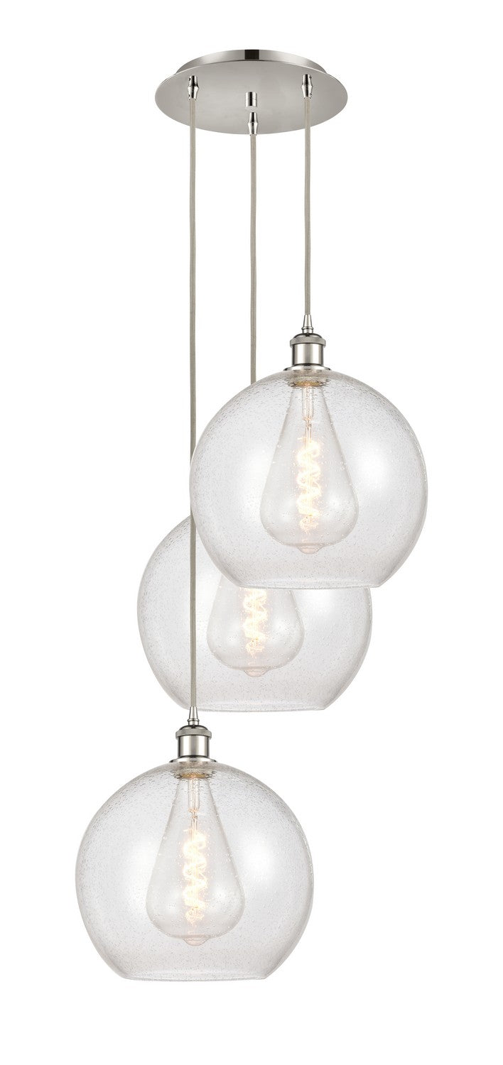 Innovations - 113B-3P-PN-G124-12 - Three Light Pendant - Ballston - Polished Nickel