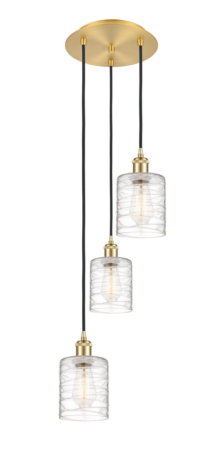 Innovations - 113B-3P-SG-G1113 - Three Light Pendant - Ballston - Satin Gold