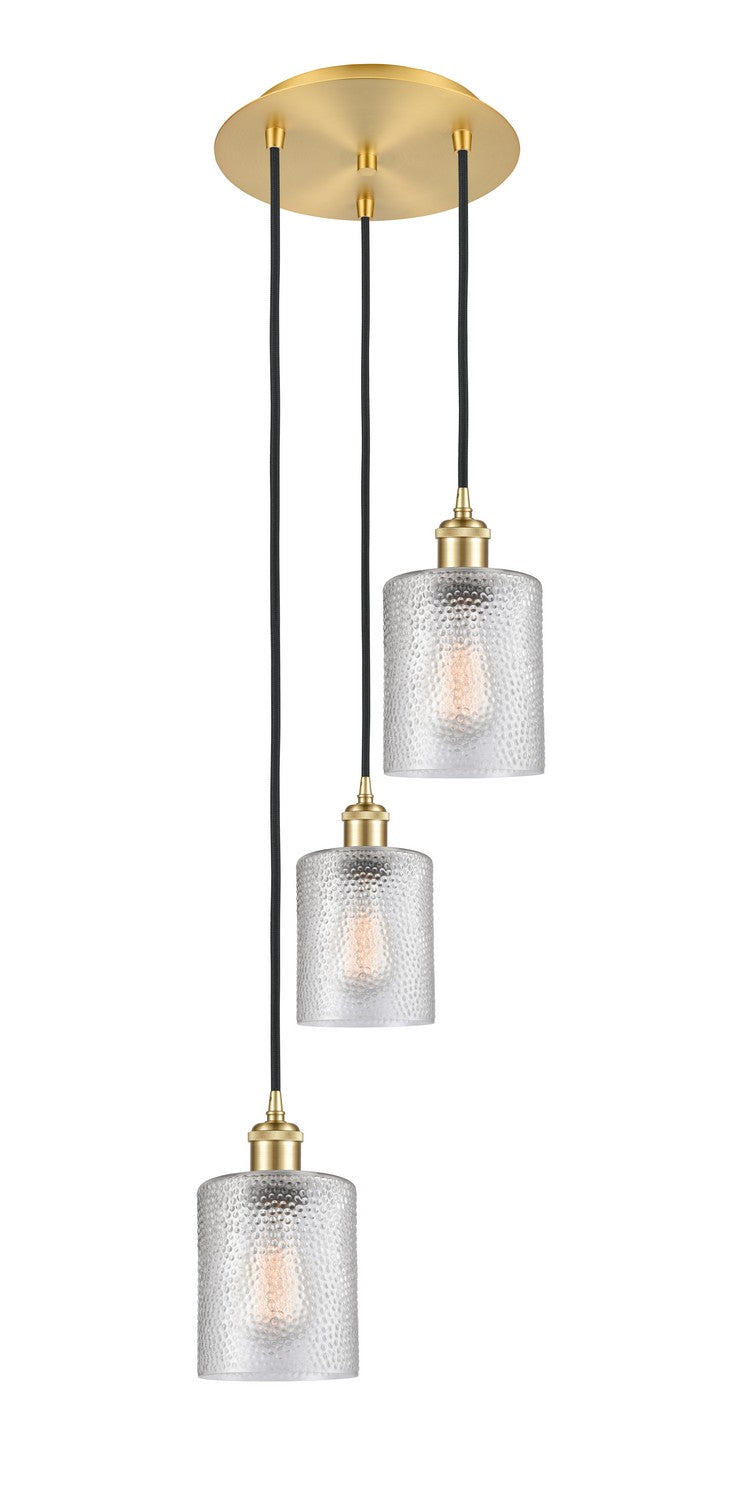 Innovations - 113B-3P-SG-G112 - Three Light Pendant - Ballston - Satin Gold