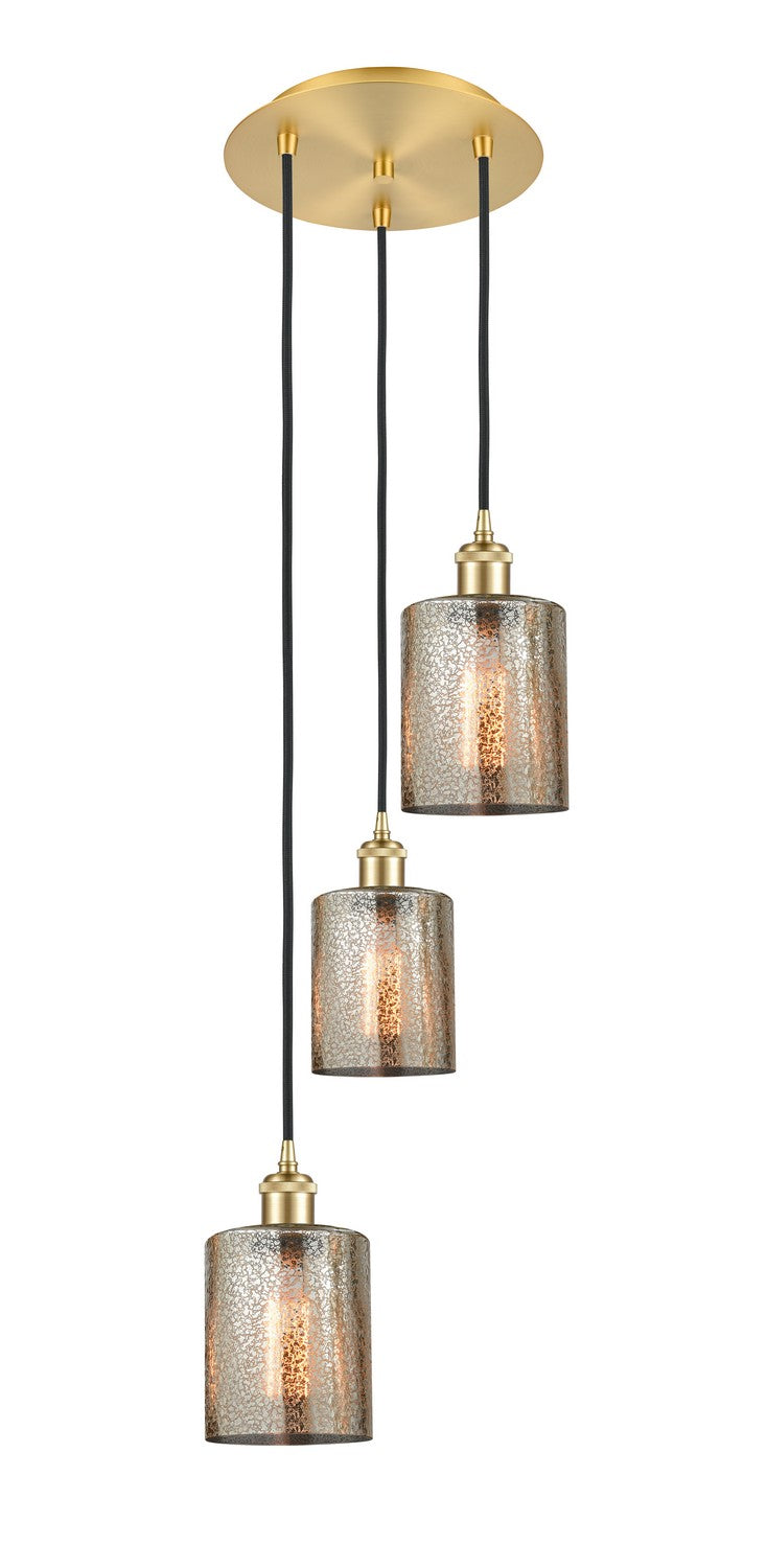 Innovations - 113B-3P-SG-G116 - Three Light Pendant - Ballston - Satin Gold