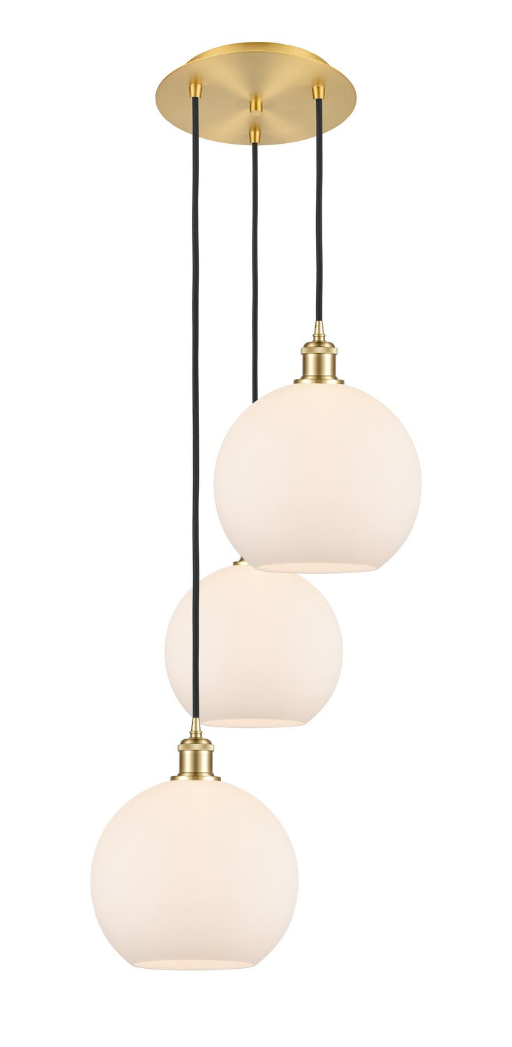 Innovations - 113B-3P-SG-G121-10 - Three Light Pendant - Ballston - Satin Gold