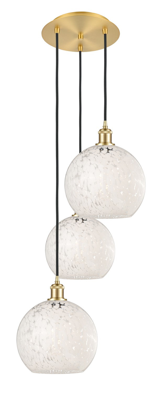 Innovations - 113B-3P-SG-G1216-10WM - Three Light Pendant - Ballston - Satin Gold