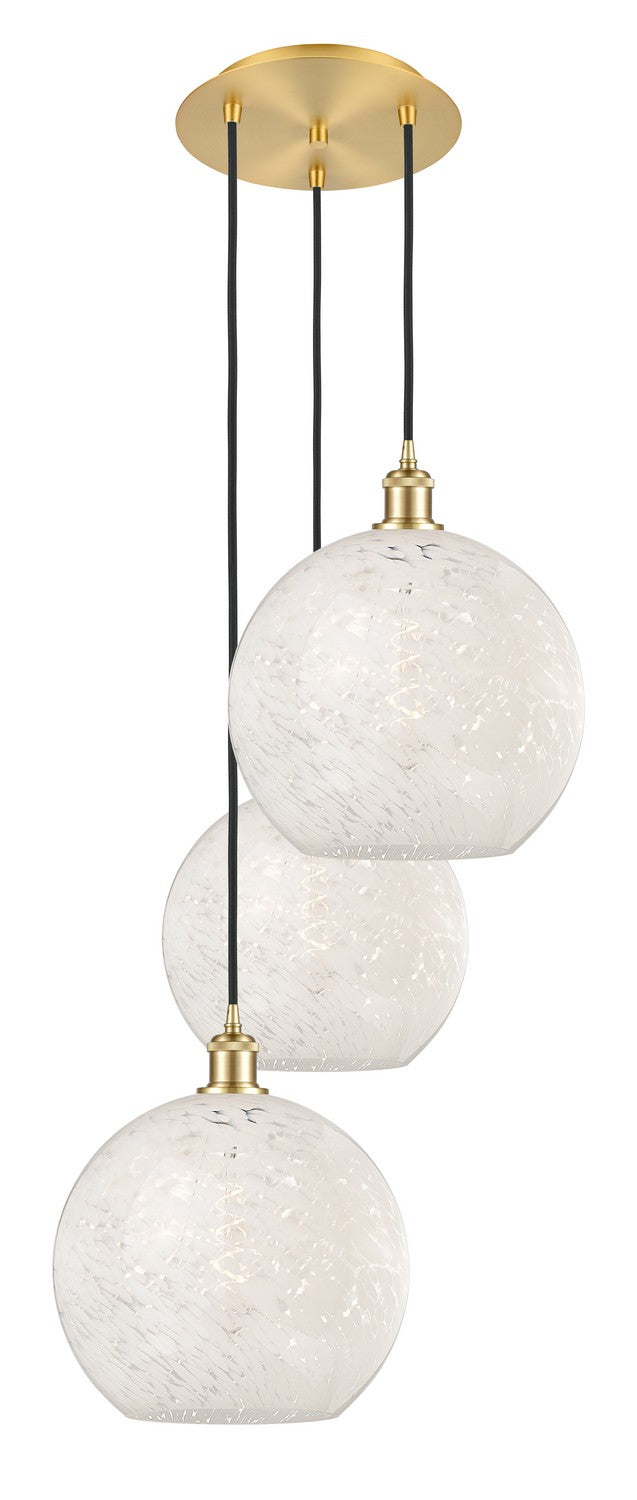 Innovations - 113B-3P-SG-G1216-12WM - Three Light Pendant - Ballston - Satin Gold