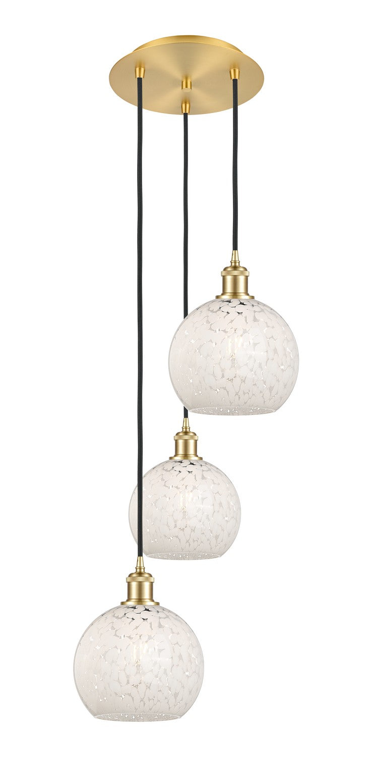 Innovations - 113B-3P-SG-G1216-8WM - Three Light Pendant - Ballston - Satin Gold