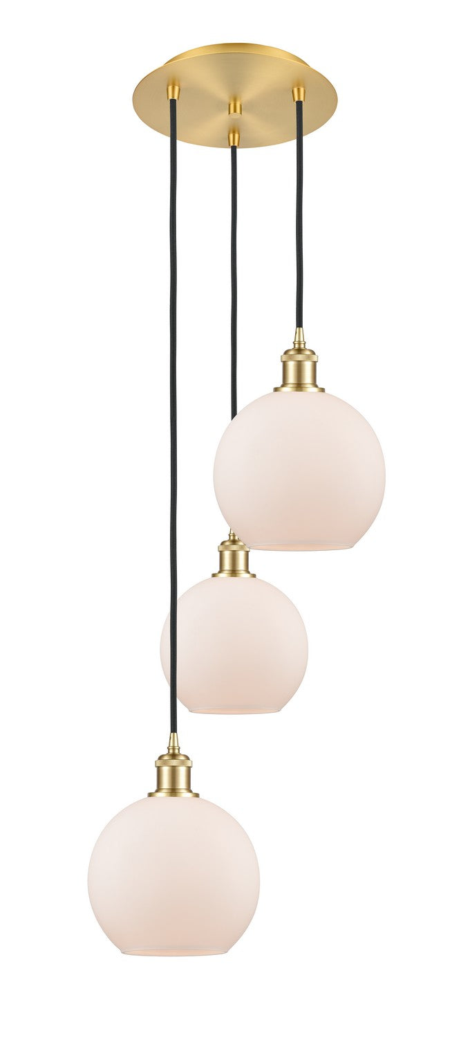 Innovations - 113B-3P-SG-G121-8 - Three Light Pendant - Ballston - Satin Gold