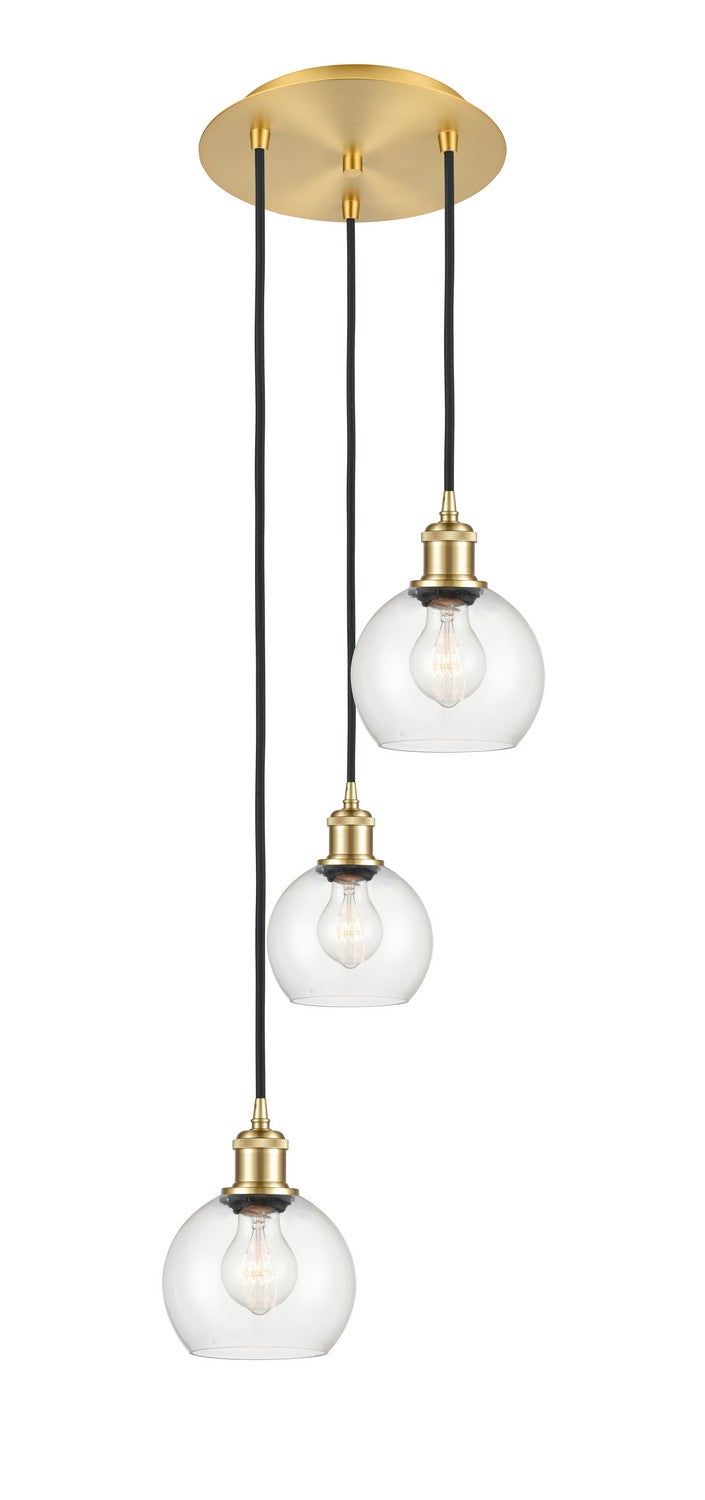 Innovations - 113B-3P-SG-G122-6 - Three Light Pendant - Ballston - Satin Gold