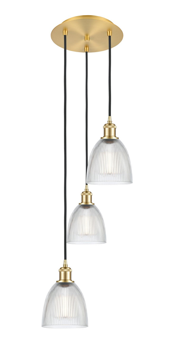 Innovations - 113B-3P-SG-G382 - Three Light Pendant - Ballston - Satin Gold
