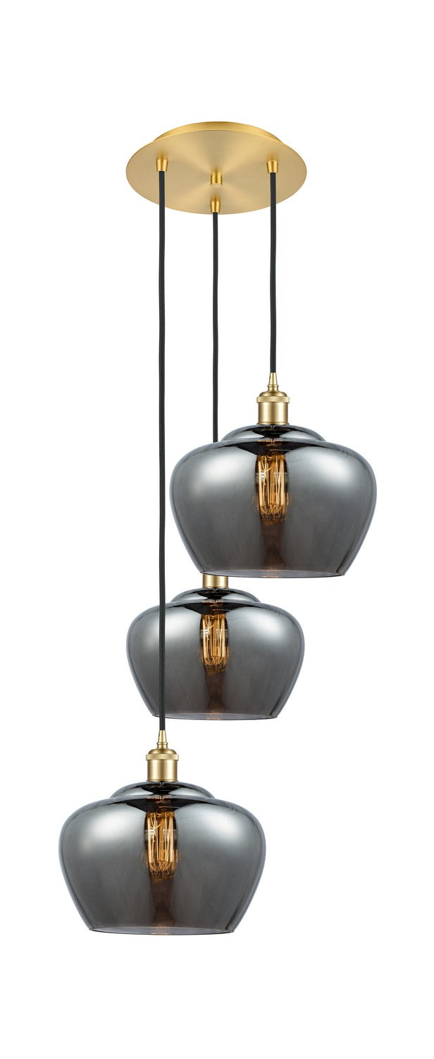 Innovations - 113B-3P-SG-G93-L - Three Light Pendant - Ballston - Satin Gold
