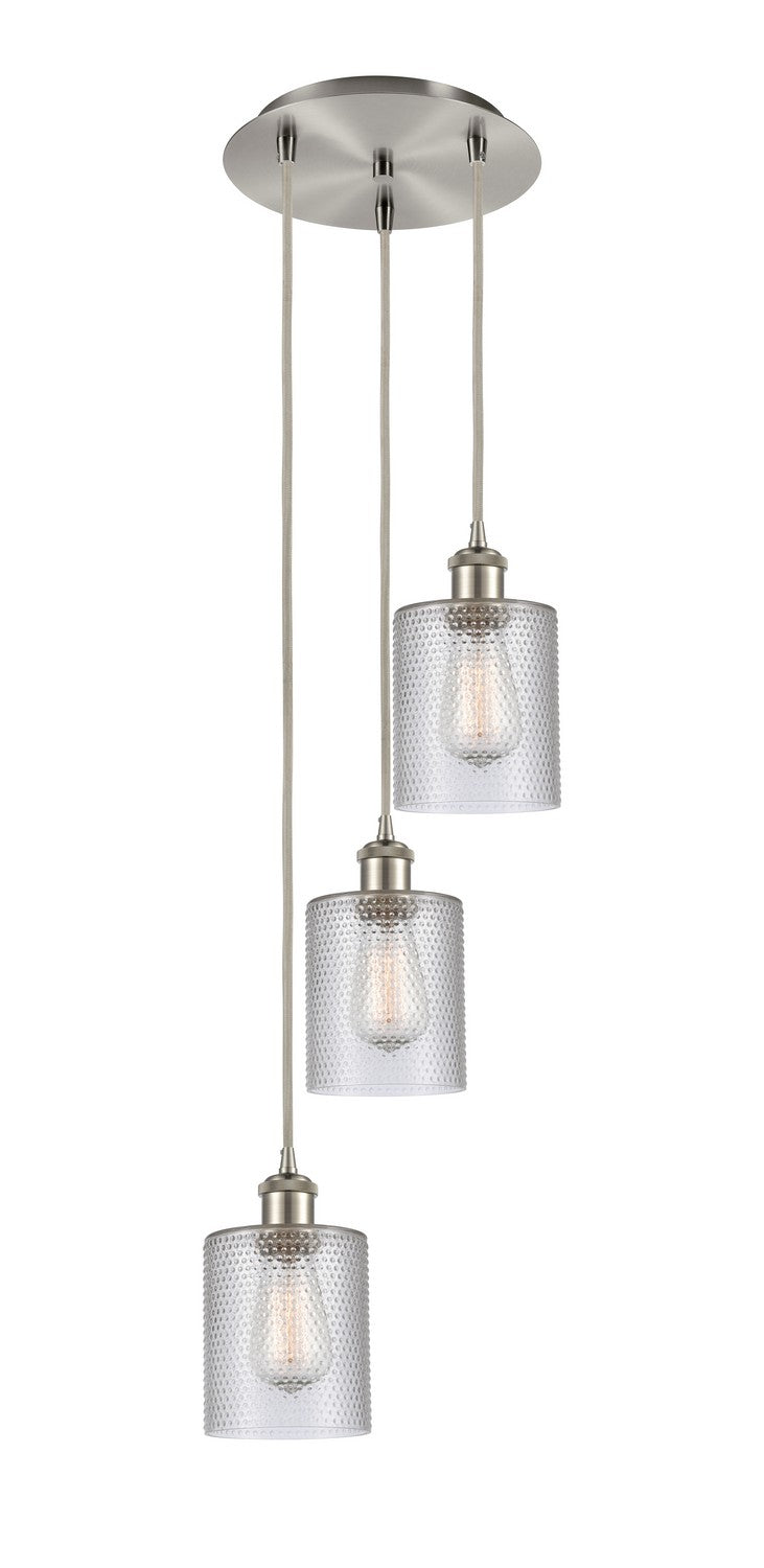 Innovations - 113B-3P-SN-G112 - Three Light Pendant - Ballston - Brushed Satin Nickel