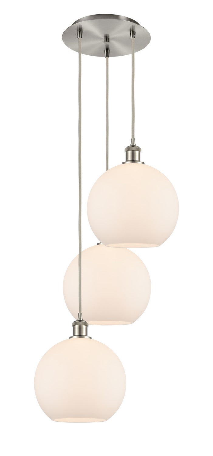 Innovations - 113B-3P-SN-G121-10 - Three Light Pendant - Ballston - Brushed Satin Nickel