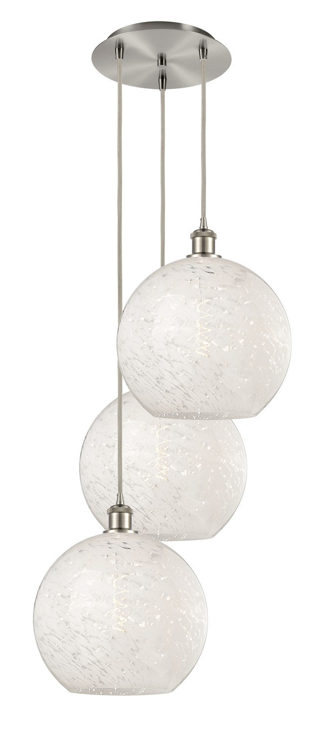 Innovations - 113B-3P-SN-G1216-12WM - Three Light Pendant - Ballston - Brushed Satin Nickel