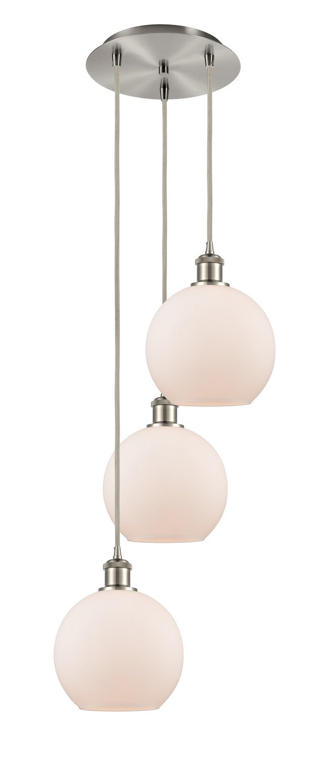Innovations - 113B-3P-SN-G121-8 - Three Light Pendant - Ballston - Brushed Satin Nickel