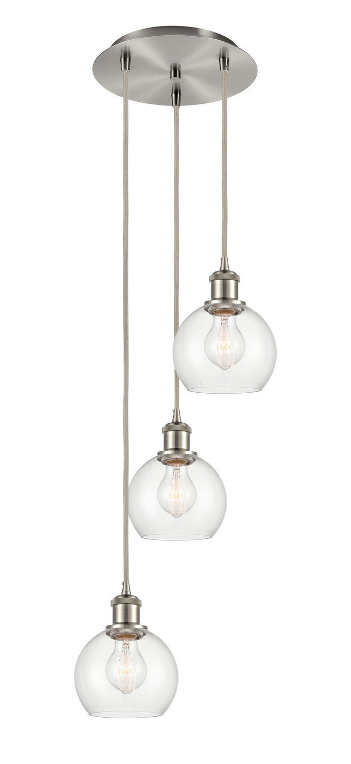 Innovations - 113B-3P-SN-G122-6 - Three Light Pendant - Ballston - Brushed Satin Nickel