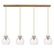 Innovations - 124-410-1PS-BB-G410-8CL - Four Light Linear Pendant - Downtown Urban - Brushed Brass
