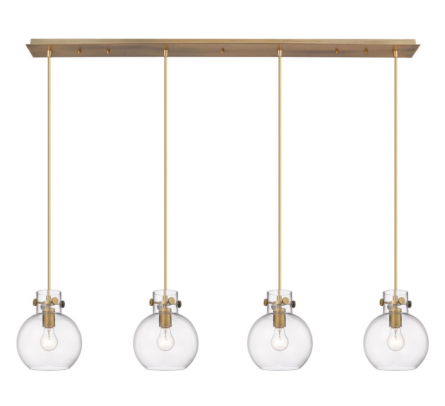 Innovations - 124-410-1PS-BB-G410-8CL - Four Light Linear Pendant - Downtown Urban - Brushed Brass