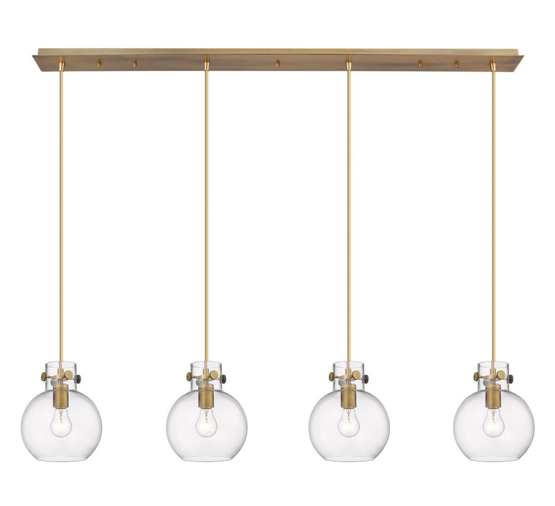 Innovations - 124-410-1PS-BB-G410-8CL - Four Light Linear Pendant - Downtown Urban - Brushed Brass