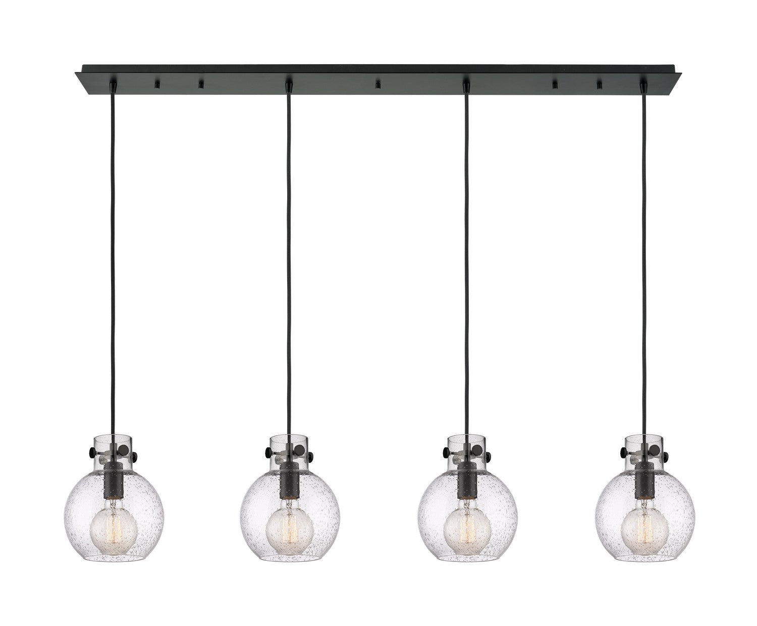 Innovations - 124-410-1PS-BK-G410-8SDY - Four Light Linear Pendant - Newton - Matte Black