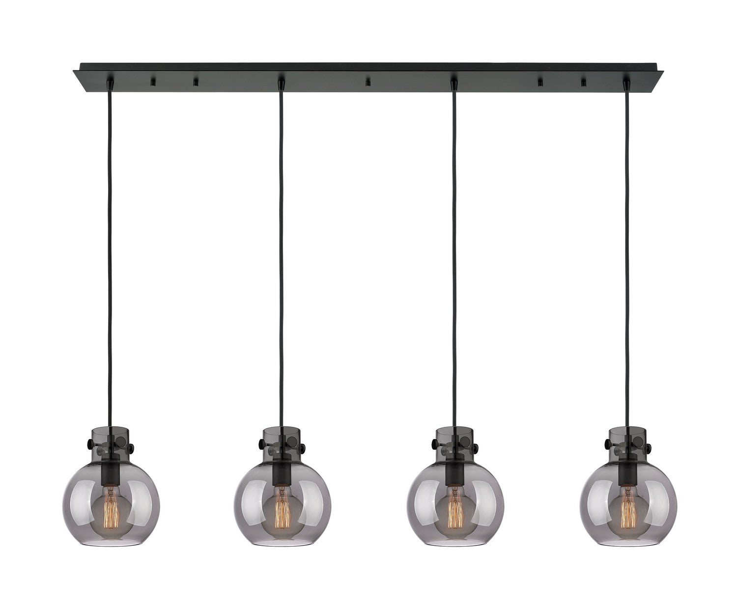 Innovations - 124-410-1PS-BK-G410-8SM - Four Light Linear Pendant - Newton - Matte Black