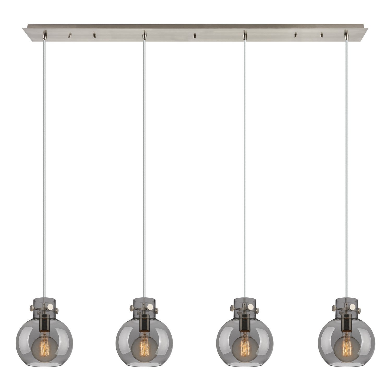 Innovations - 124-410-1PS-SN-G410-8SM - Four Light Linear Pendant - Newton - Brushed Satin Nickel
