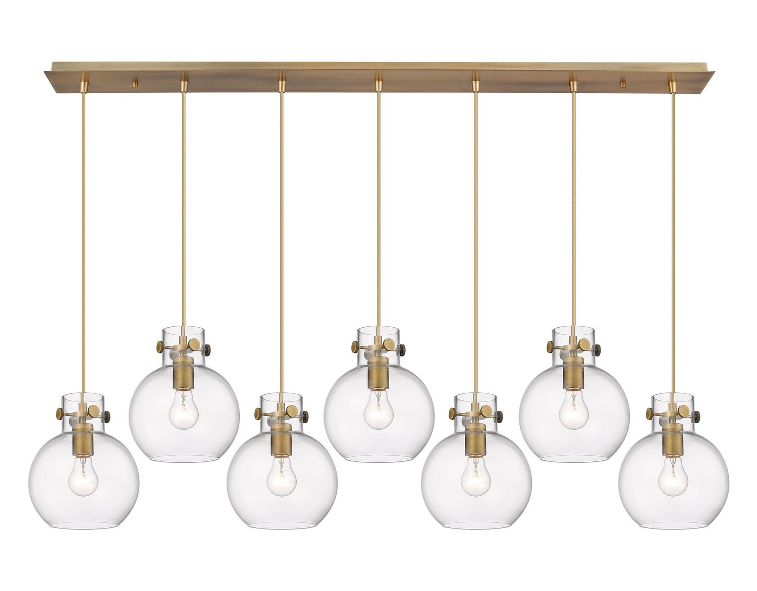 Innovations - 127-410-1PS-BB-G410-8CL - Seven Light Linear Pendant - Downtown Urban - Brushed Brass