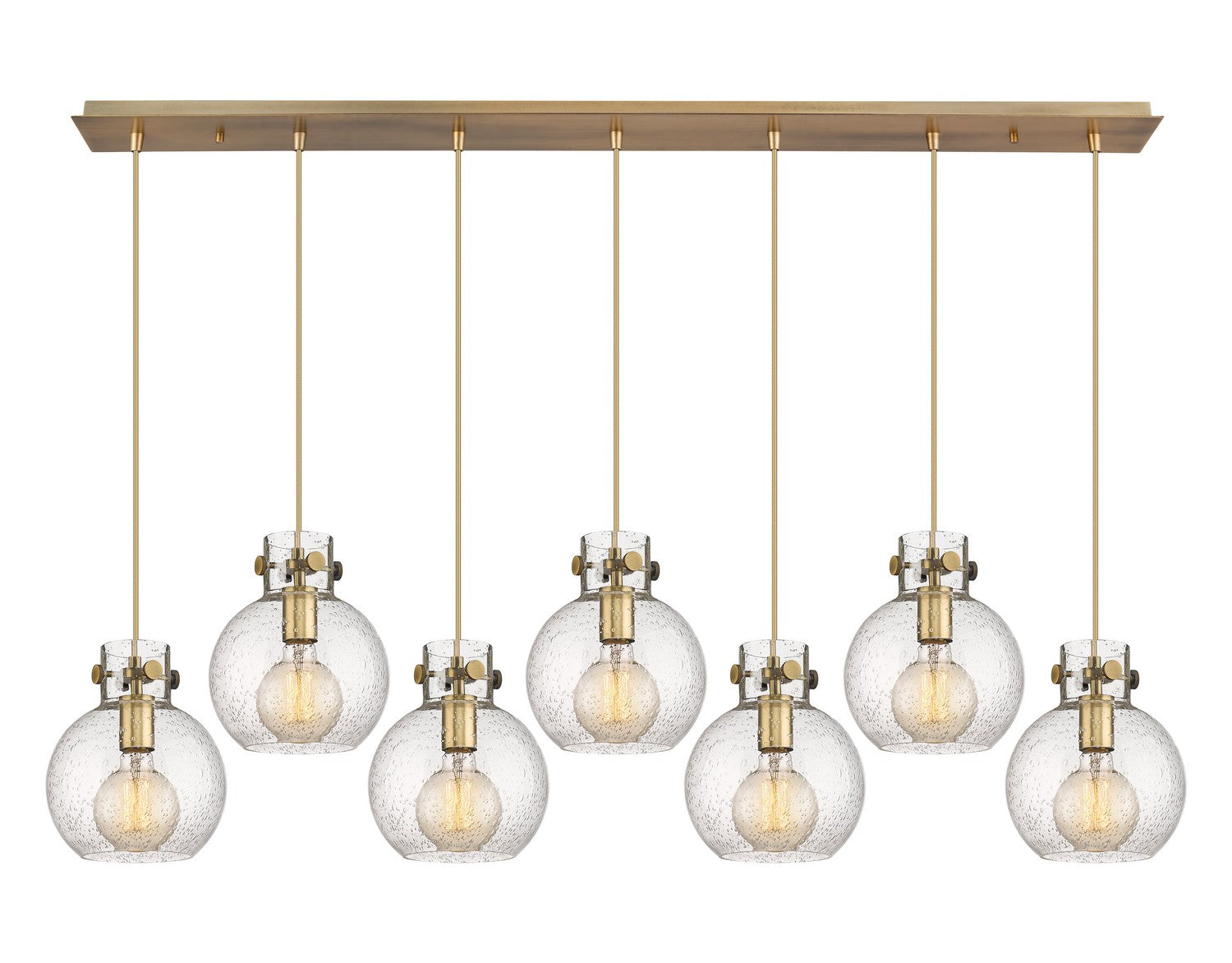 Innovations - 127-410-1PS-BB-G410-8SDY - Seven Light Linear Pendant - Newton - Brushed Brass
