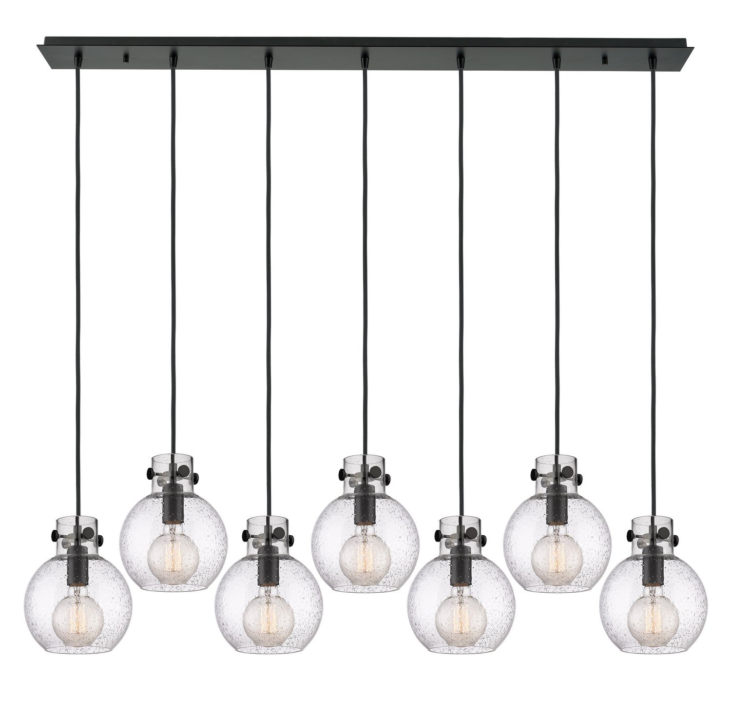Innovations - 127-410-1PS-BK-G410-8SDY - Seven Light Linear Pendant - Newton - Matte Black