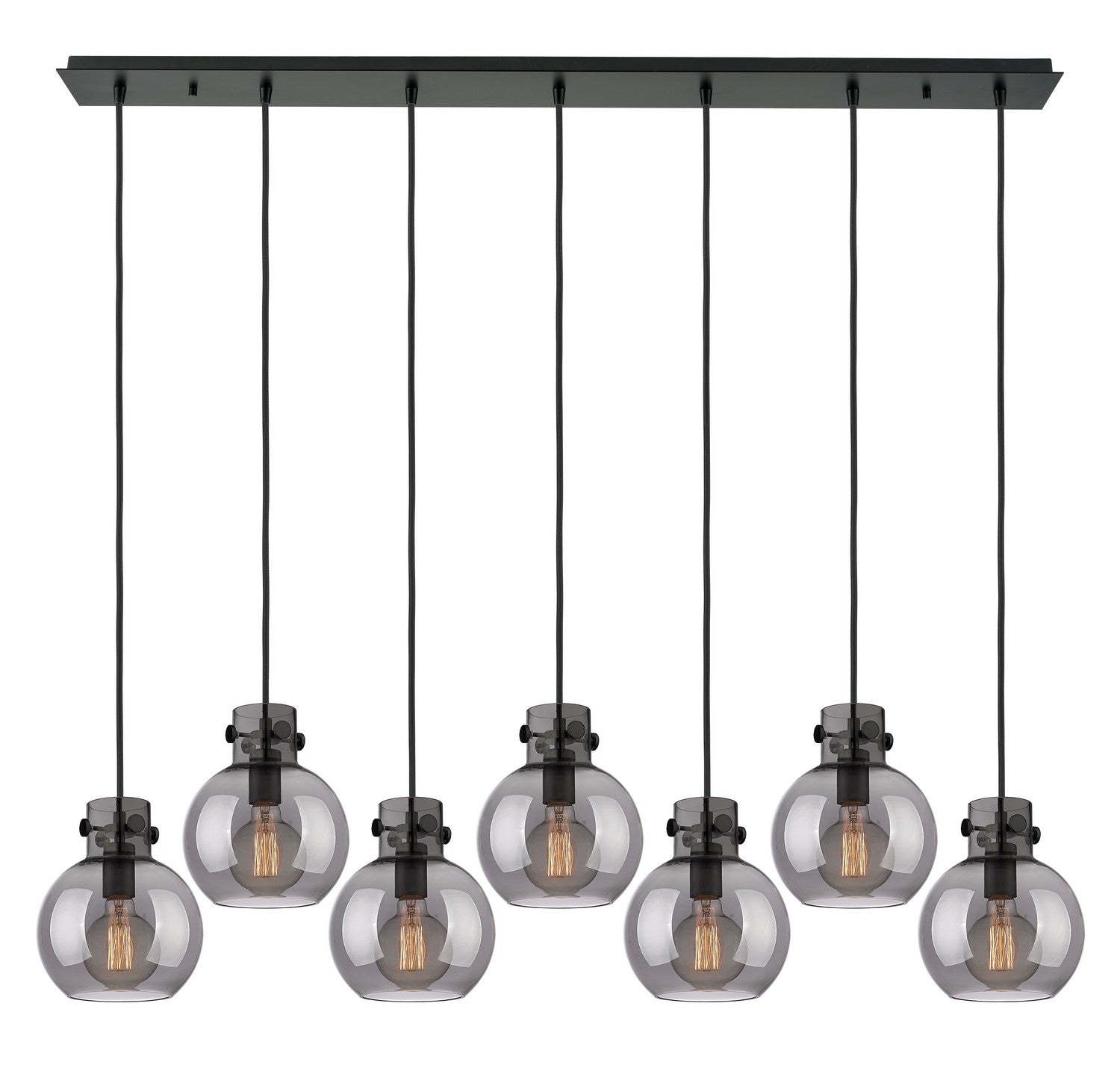 Innovations - 127-410-1PS-BK-G410-8SM - Seven Light Linear Pendant - Newton - Matte Black